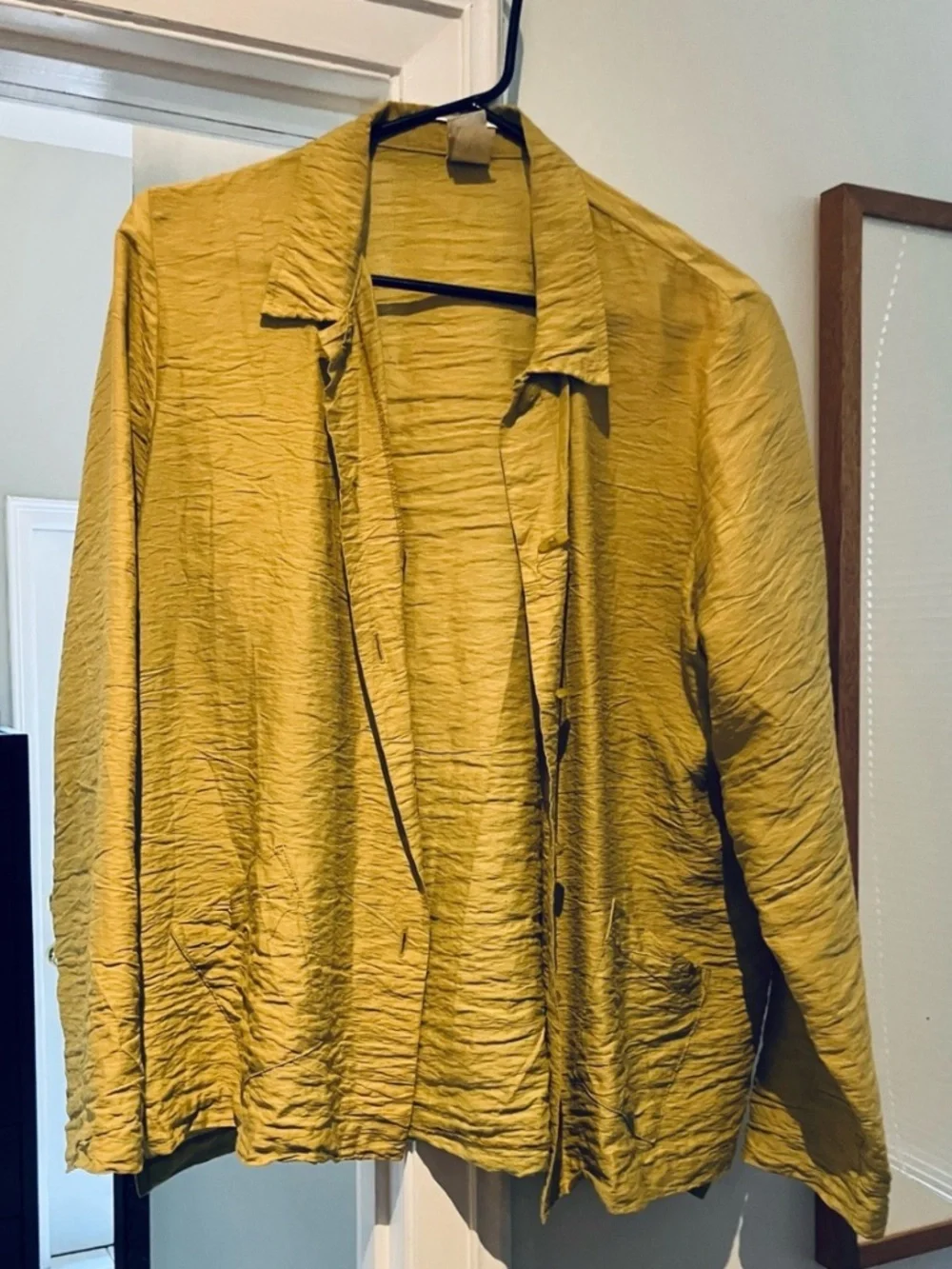 Textured Mustard Yellow Lightweight Jacket